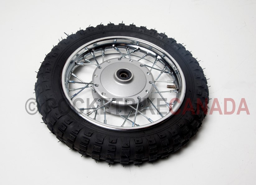 Chrome Wheel & Tire Set w/ Hub Bearing Front 50cc X21A Dirt Bike - G2030043